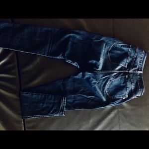 Blue straight leg dark denim jeans waist size 31